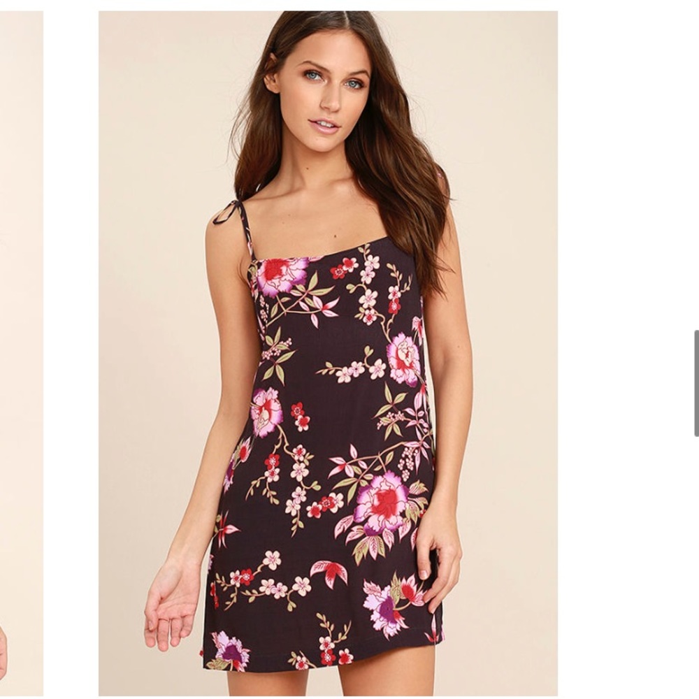 Lulus Floral Mini Dress Purple XS